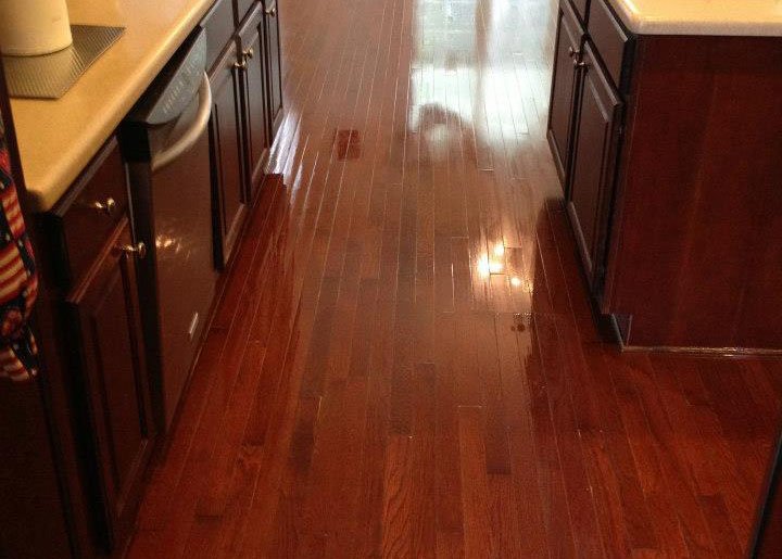 a refinished kitchen floor